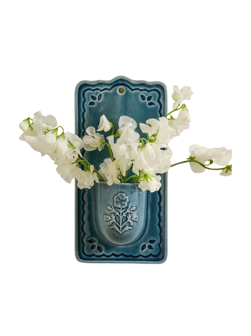 Laison Debossed Floral Ceramic Wall Pocket