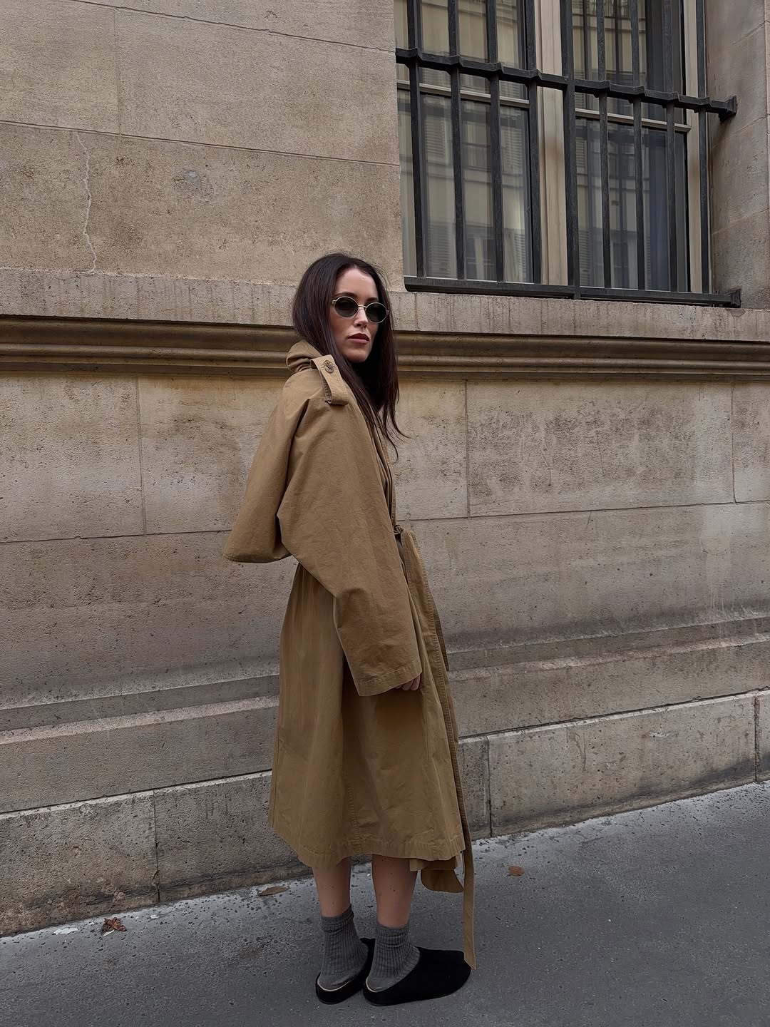 woman wearing clog outfit winter 2025