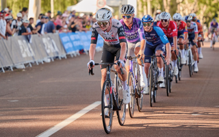 Vine racing in UAE Emirates' new 2025 kit at the Australian national championships