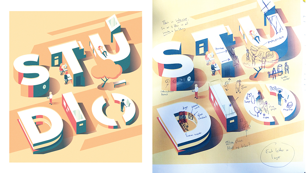 Kurkdjian's initial design (left), and handwritten notes provided by CA art editor Mark Wynne