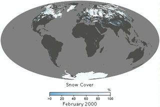 Earth's snow cover seen by satellite