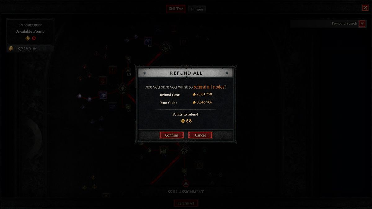 Diablo 4 Paragon Board respec cost