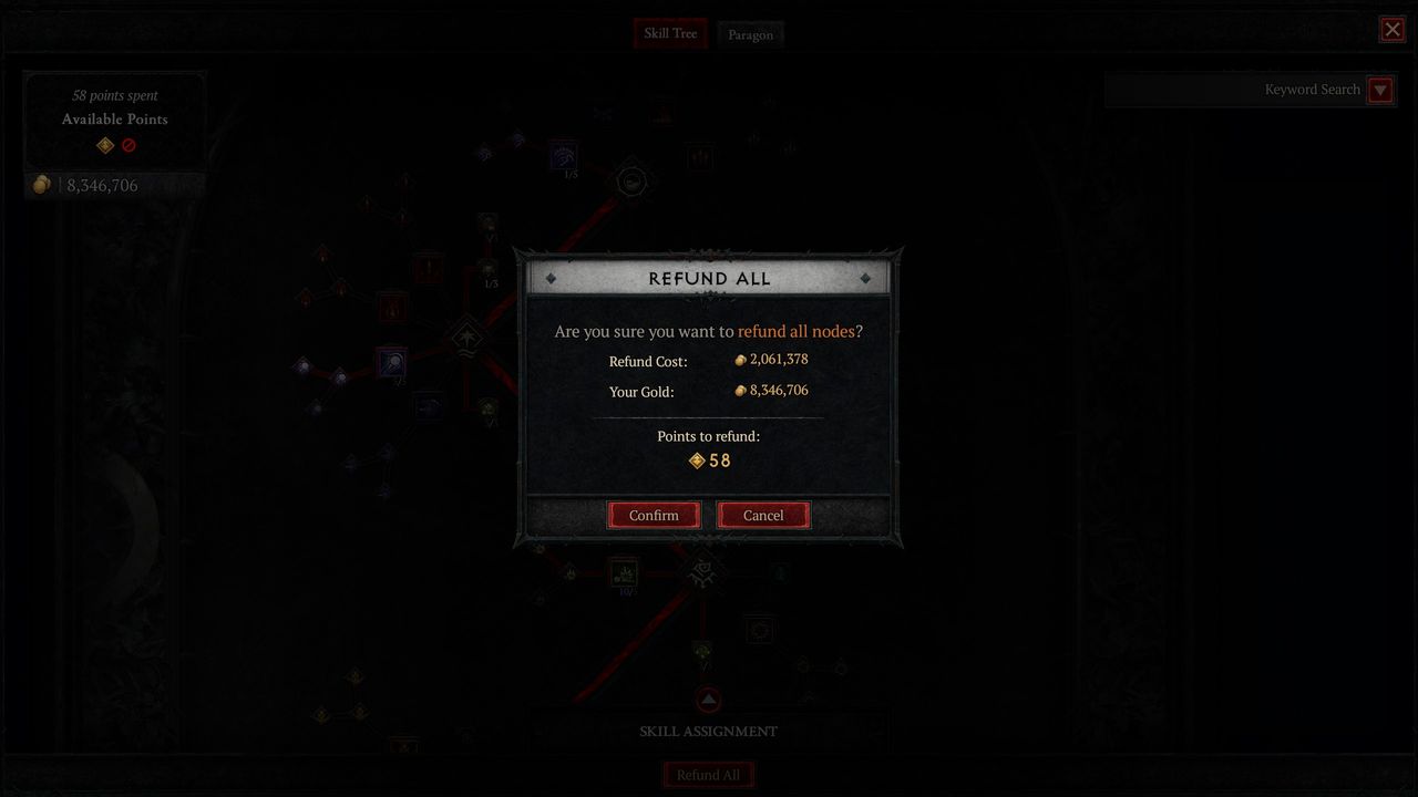 Diablo 4 Paragon Board respec cost