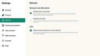 Kill switch settings of ExpressVPN Linux app