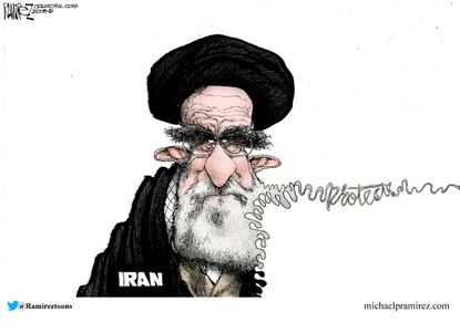 Political cartoon World Iran protests