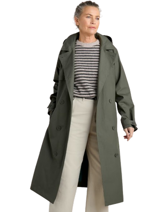 Seasalt dark green trench with hood