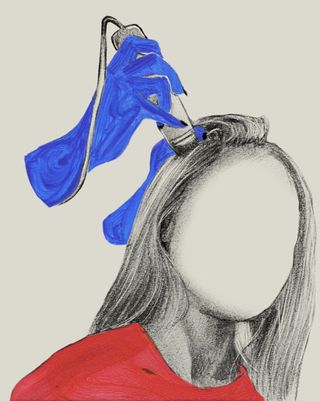 Illustrations of 15 step Korean scalp treatment by Lucie Birant