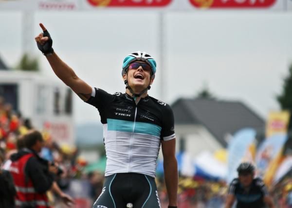 Jakob Fuglsang (Leopard Trek) solos to the line