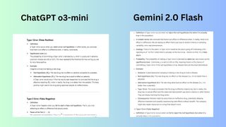 o3-mini vs Gemini 2.0 Flash screenshot