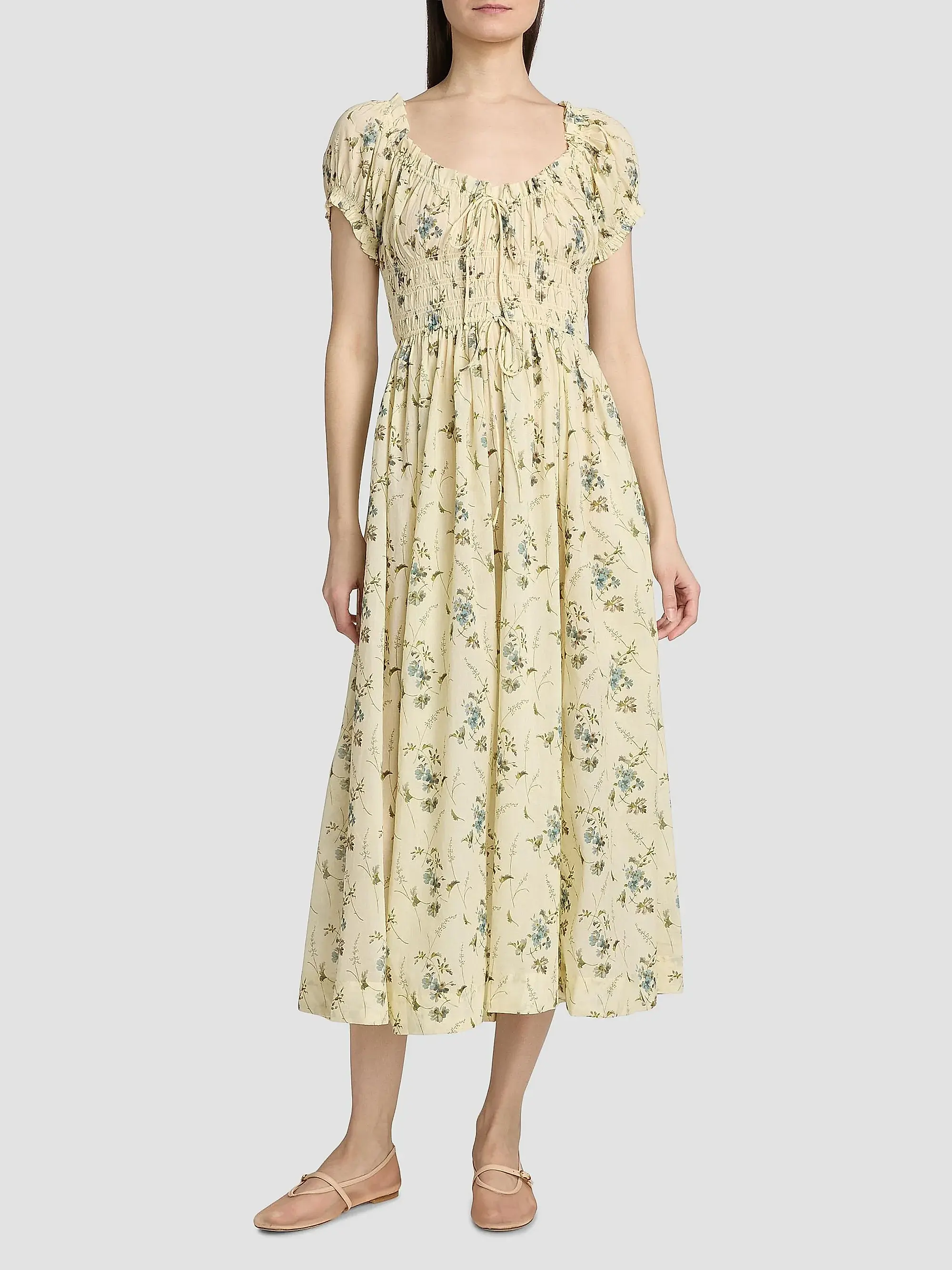 Ashlynn Floral Cotton Midi-Dress