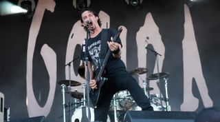 A picture of Joe Duplantier performing live with Gojira