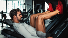 Man doing leg press