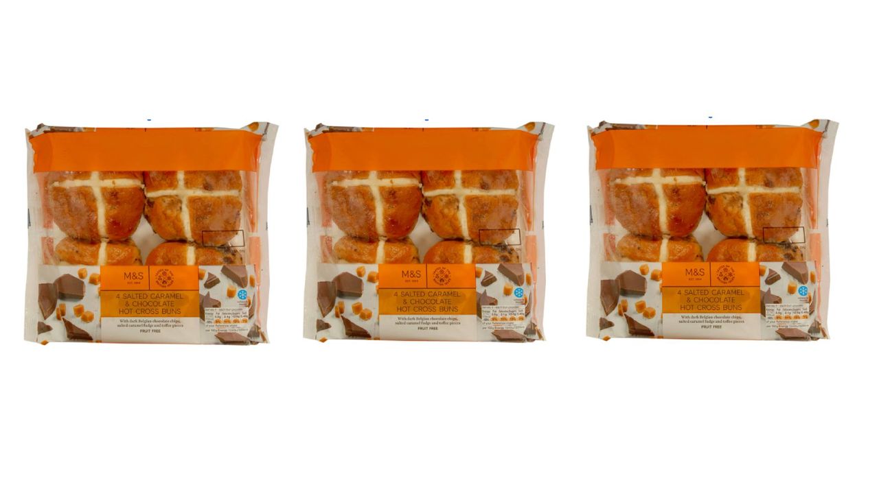 marks and spencer salted caramel hot cross buns