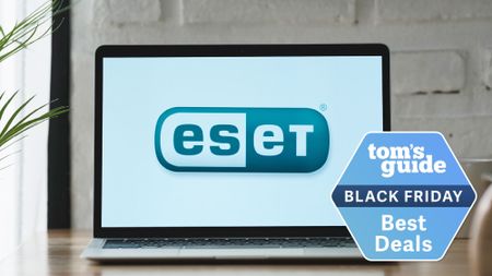 Laptop with ESET on display