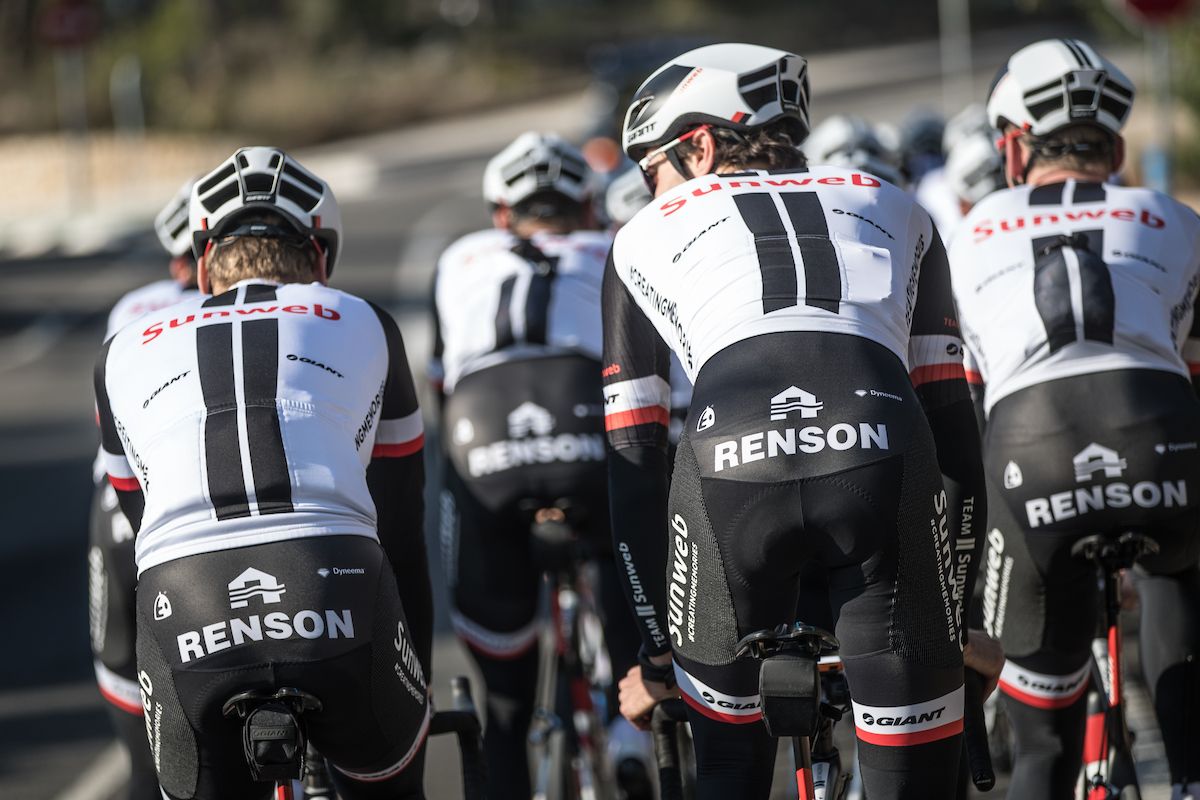A rear view of the Team Sunweb kit