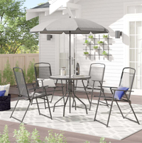 Zipcode Design Tollette  Long Dining Set with Umbrella l Was $648