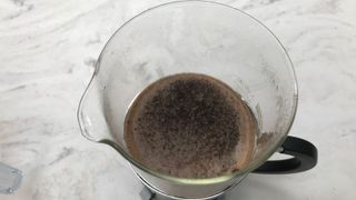OXO grinder coffee in a French press