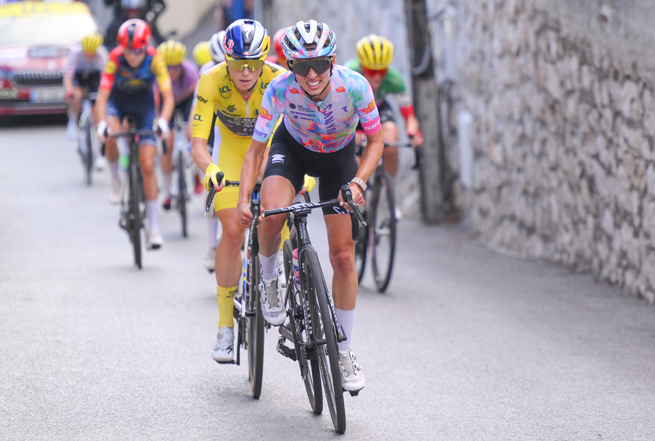 Kasia Niewiadoma-Phinney led the way for Canyon-SRAM, though she lost the yellow jersey during the final weekend