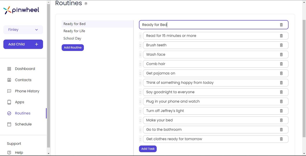 Pinwheel Caregiver Portal screenshot