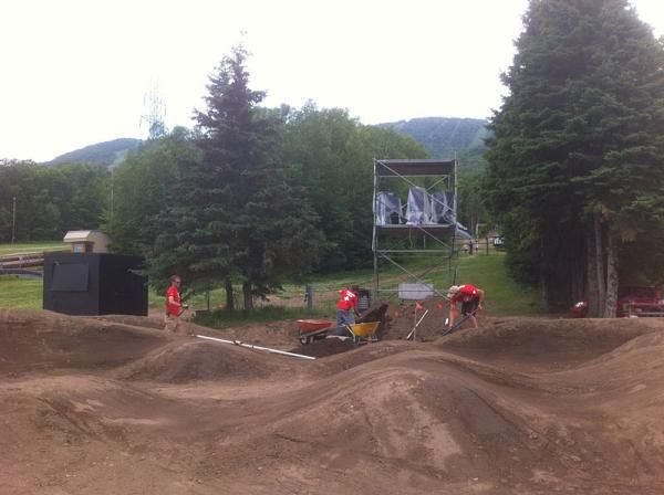Some workers dial in the pump track
