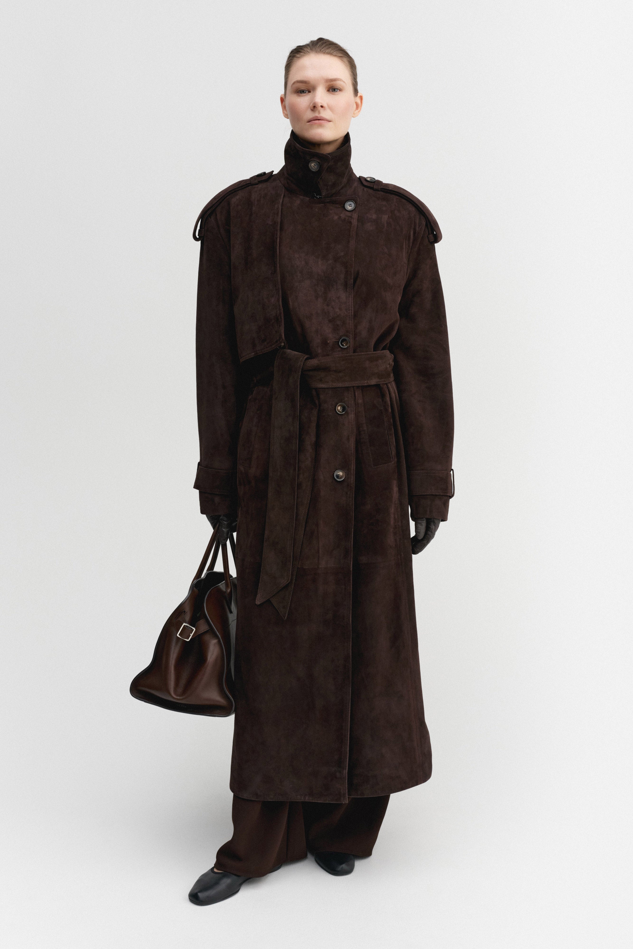 Sienna Suede Coat, Chocolate