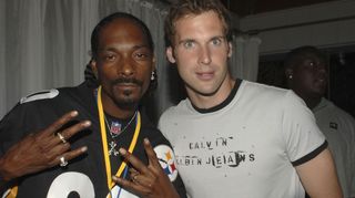 Chelsea goalkeeper Petr Cech poses for a photo with Snoop Dogg in July 2006.
