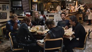 The Avengers eat shwarma
