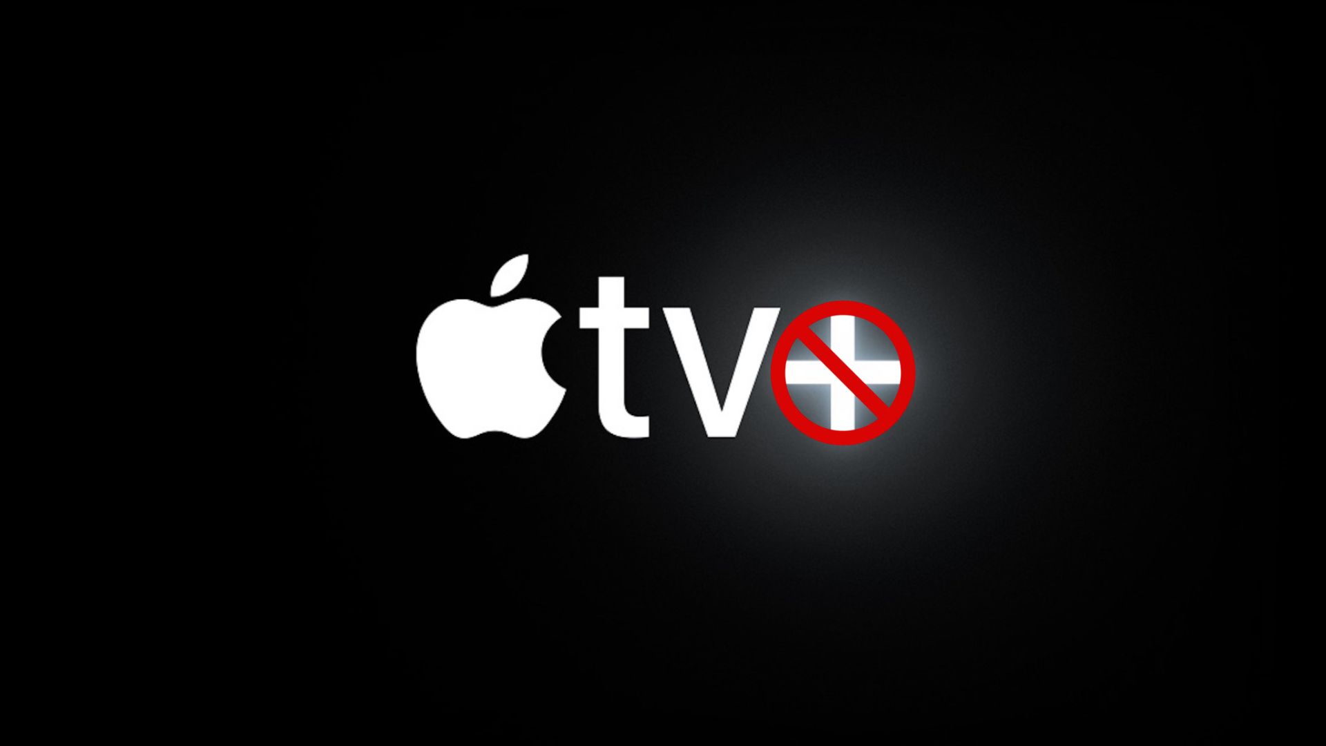 Apple TV+ Logo with a stop sign over it 
