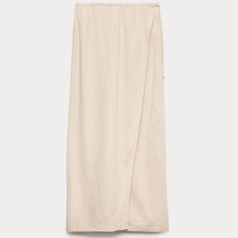 M&amp;amp;S, Linen Rich Maxi Wrap Skirt