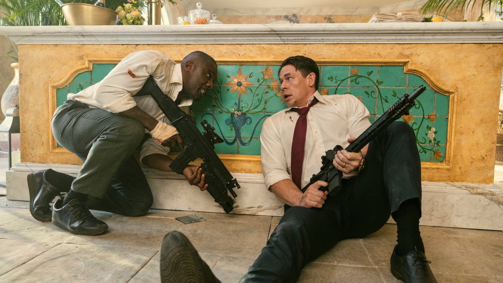 Idris Elba and John Cena in Amazon's Heads of State.