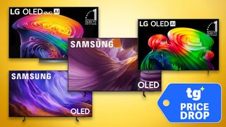 Collage of OLED TVs from LG and Samsung