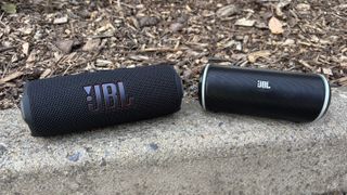 JBL Flip 7 and original Flip pictured outside together