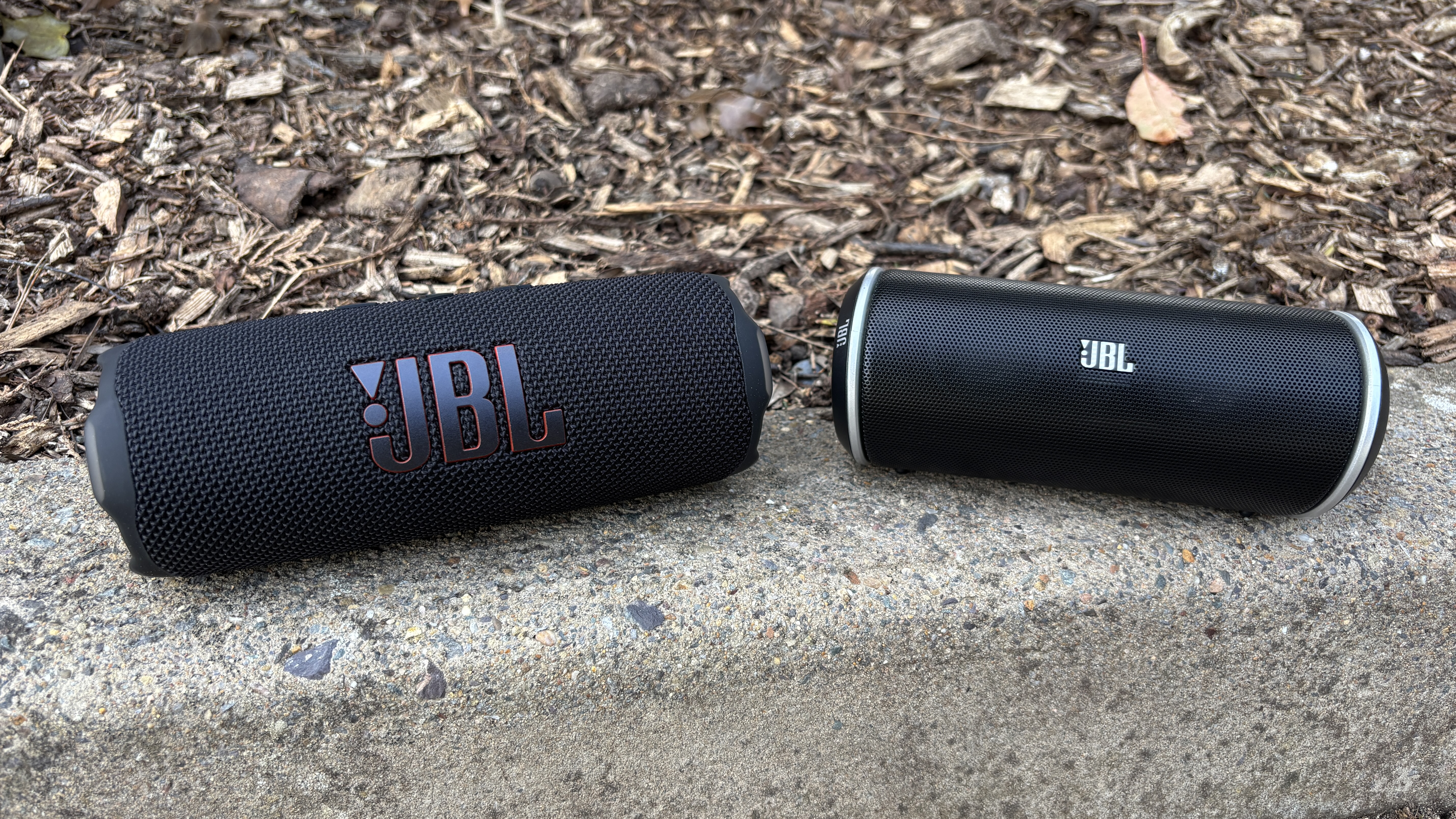 JBL Flip 7 and original Flip pictured outside together