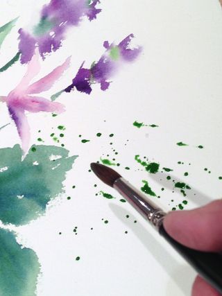 Spattering creates unique paint textures