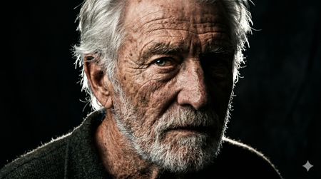 AI-generated image of an old man.