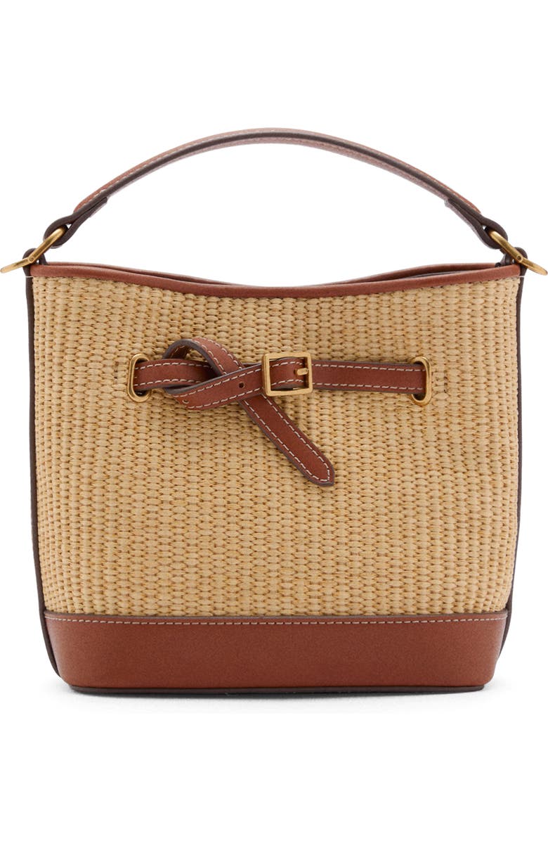 Canvas 
Faux Leather Bucket Bag