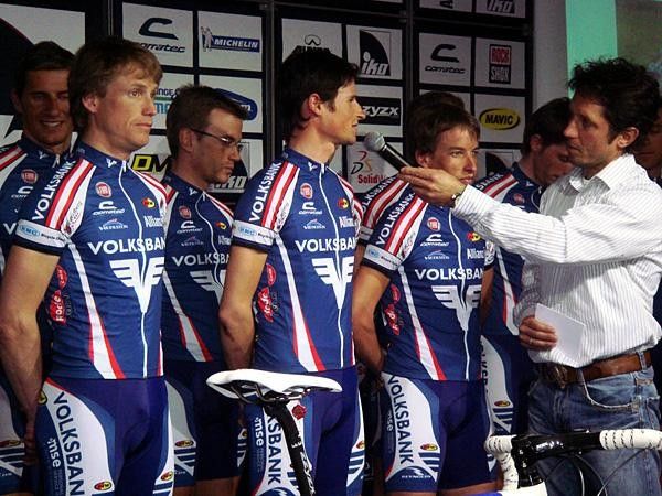 Andreas Dietziker is interviewed by Karsten Migels, who commentates the races on Eurosport Germany.