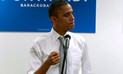 President Obama got a little weepy as he thanked his young campaign staff in Chicago: "I'm really proud of all of you."