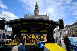 The women sign on at the Tour of Flanders 2024