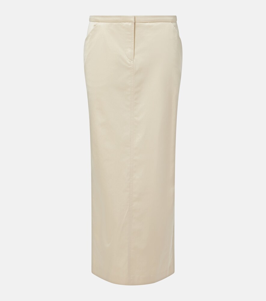 Cotton-Blend Satin Maxi Skirt