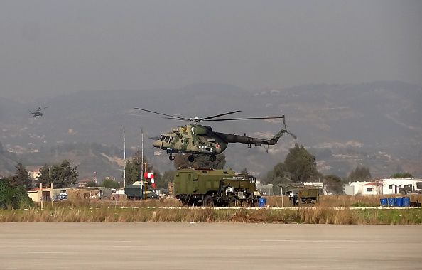 A Russian helicopter in Syria.