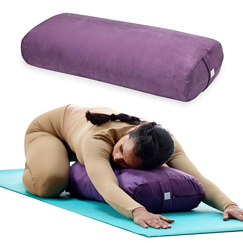 Gaiam Yoga Bolster - Long, Rectangular Meditation Pillow - Supportive Cushion for Restorative Yoga and Sitting on the Floor - Built-In Carrying Handle - Machine Washable Cover&#039;