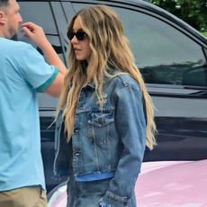 Sydney Sweeney wears a denim jacket 