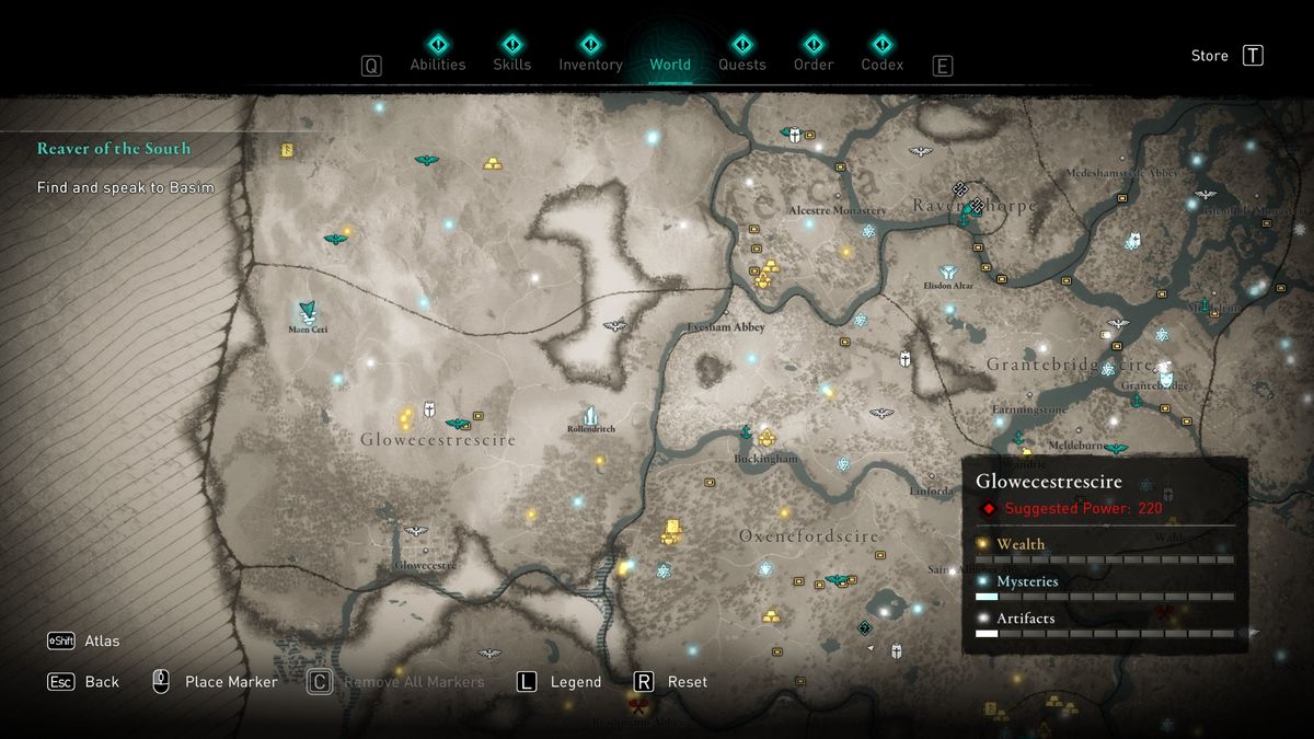 aC valhalla Glowecestrescire treasure hoard map location