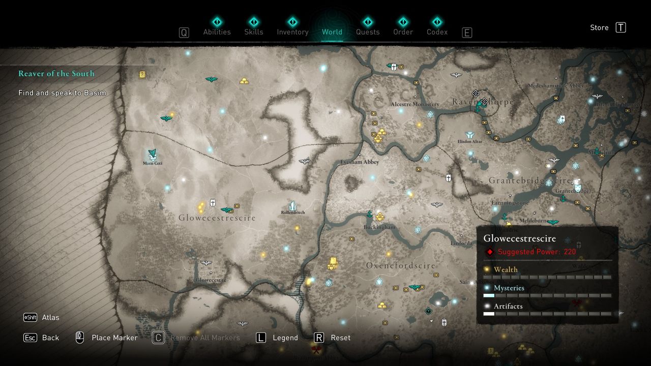 aC valhalla Glowecestrescire treasure hoard map location
