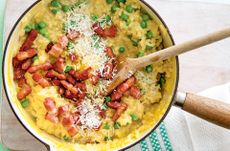 Bacon and pea cheesy risotto