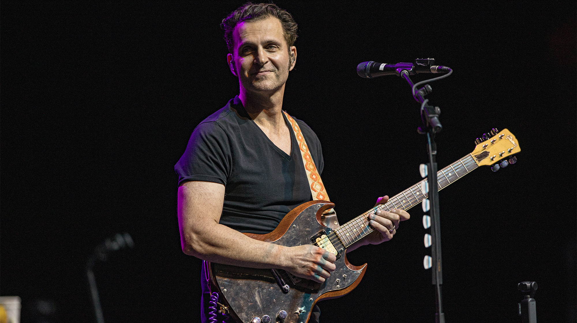 Dweezil Zappa performs on stage at The Magnolia on August 02, 2024 in El Cajon, California.