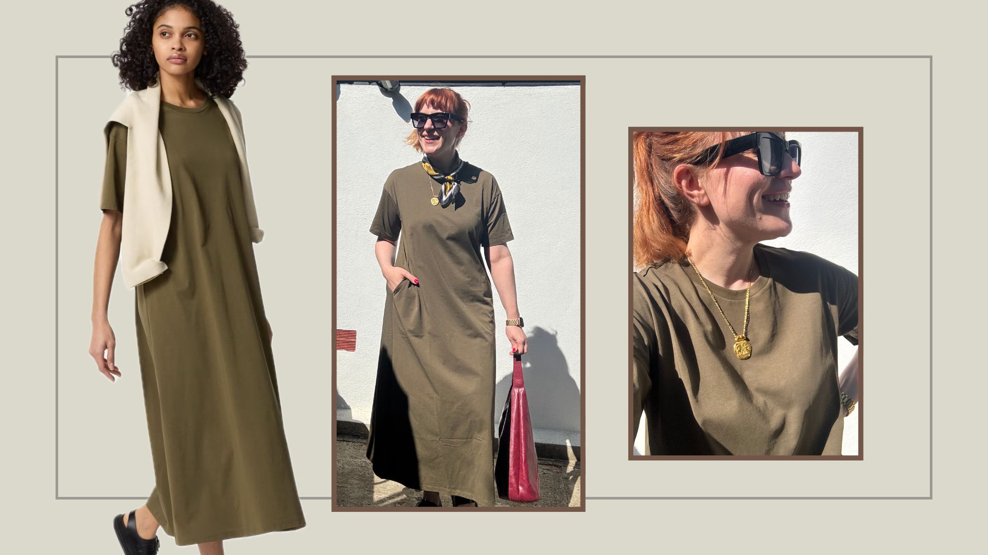 a model and matilda wearing uniqlo airism dress