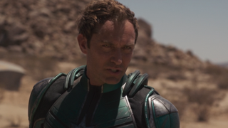 Jude Law as Yon-Rogg in desert in Captain Marvel