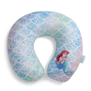 printed travel pillow with mermaid poster